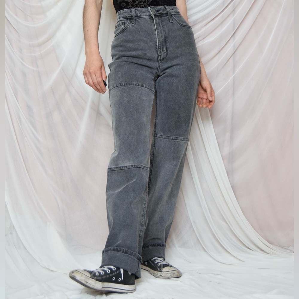 Hollister ultra high-rise dad Jean in slate gray
